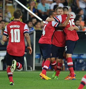 Fenerbahce V Arsenal 2013-14 Prints: Arsenal's Triumph: Ramsey, Wilshere