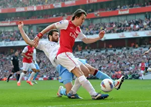 Arsenal V Aston Villa - 2011-12 Prints: Arsenal's Triumph: Rosicky's Brilliance Leads to a 3-0 Victory over Aston Villa