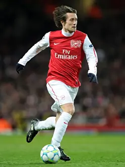 Arsenal V AC Milan 2011-12 Prints: Arsenal's Triumph: Rosicky's Brilliance Powers 3-0 Victory over AC Milan in Champions League
