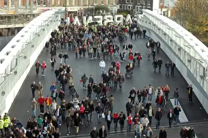 Fan Prints: Arsenal's Triumph: Thousands Gather at Emirates Stadium After 3:0 Victory over Tottenham Hotspur (FA Premiership)