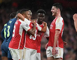 Arsenal V PSV Eindhoven 2023-24 Prints: Arsenal's Triumph: Trossard