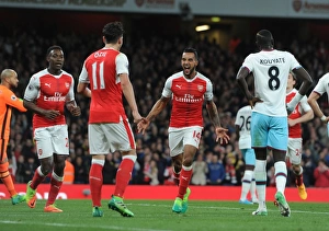 Arsenal's Triumph: Walcott, Welbeck, Ozil Celebrate Goals Against West Ham
