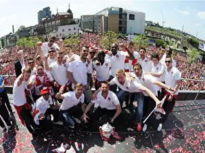 Arsenal Trophy Parade 2014 Prints: Arsenal's Triumphant FA Cup Parade: Celebrating Victory in London, 2014