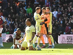 Arsenal's Triumphant Moment: Celebrating Victory Over Aston Villa in the Premier League