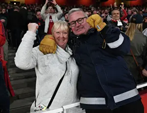 Arsenal's Triumphant Night: Euphoric Fans Celebrate Dramatic Victory Over Liverpool in the Premier League, Emirates Stadium, London, 2022