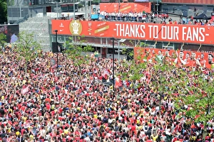 Arsenal Trophy Parade 2014 Prints: Arsenal's Triumphant Parade in Islington - 2014