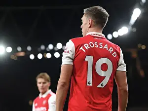 Everton F Prints: Arsenal's Trossard Faces Off Against Everton in Intense Premier League Clash