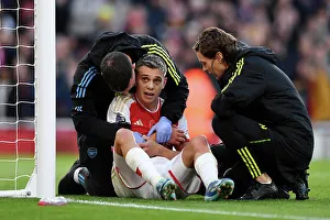 Arsenal's Trossard Scores First Goal, Receives Treatment in Arsenal v Burnley Premier League Clash (2023-24)