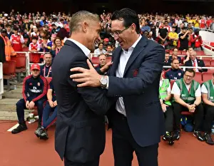 Arsenal's Unai Emery and Olympique Lyonnais Silvinho: A Pre-Match Encounter at the Emirates Cup 2019