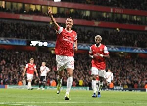 Images Dated 19th October 2010: Arsenal's Unforgettable 5-1 Victory: Chamakh's Stunner against Shakhtar Donetsk