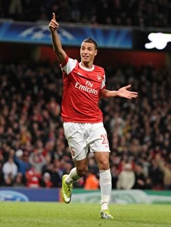 Images Dated 19th October 2010: Arsenal's Unforgettable 5-1 Victory Over Shakhtar Donetsk: Chamakh's Brace in the Champions League