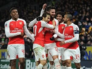 Images Dated 8th March 2016: Arsenal's Unforgettable FA Cup Victory: Olivier Giroud and Teams' Jubilant Celebration Against