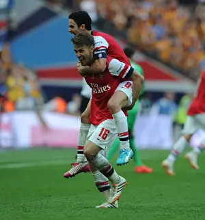 Arsenal V Hull City - FA Cup Final 2014 Prints: Arsenal's Unforgettable FA Cup Victory: Emotional Celebration of Ramsey and Arteta
