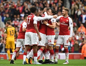 Arsenal V Brighton And Hove Albion 2017-18 Prints: Arsenal's Unforgettable Five-Some: Monreal