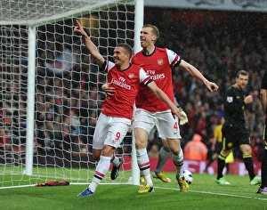 Arsenal V Wigan Athletic 2012-13 Prints: Arsenal's Unforgettable Goal Celebration