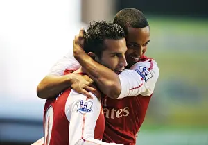 Wolverhampton Wanderers V Arsenal 2011-12 Prints: Arsenal's Unforgettable Goal Celebration: Van Persie and Walcott's Glory at Wolverhampton Wanderers