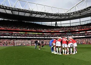 Arsenal's Unified Focus: The Pre-Match Huddle, 2023-24 Premier League Season