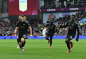 Aston Villa V Arsenal 2022-23 Prints: Arsenal's Unintended Triumph: Celebrating Martinez's Own Goal vs. Aston Villa
