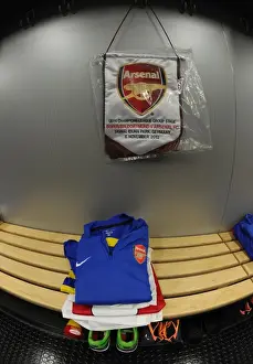Borussia Dortmund V Arsenal 2013-14 Prints: Arsenal's Unity: Pre-Match Huddle Before Facing Borussia Dortmund in the Champions League (2013)