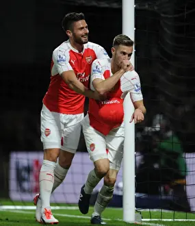 Watford V Arsenal 2015/16 Prints: Arsenal's Unstoppable Duo: Ramsey and Giroud's Goal Celebrations vs