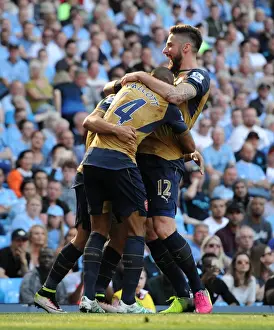 Arsenal's Unstoppable Duo: Sanchez and Giroud Celebrate Goals Against Manchester City (May 2016)
