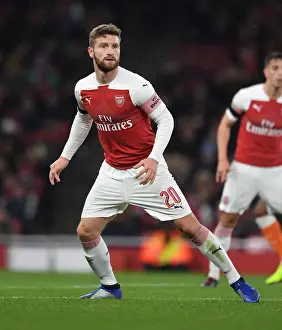 Arsenal V Blackpool Carabao Cup 2018-19 Prints: Arsenal's Unyielding Defender: Shkodran Mustafi in Action vs