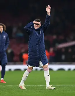 Arsenal V Qarabag 2018-19 Prints: Arsenal's Unyielding Defense: Koscielny's Grit in Europa League Battle Against Qarabag