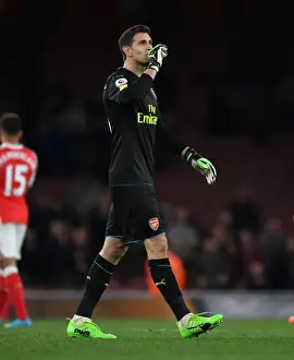 Arsenal V West Ham United 2016-17 Prints: Arsenal's Unyielding Guardian: Emiliano Martinez in Action (2016-17 Arsenal vs West Ham United)