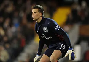 Fulham V Arsenal 2011-12 Prints: Arsenal's Unyielding Guardian: Wojciech Szczesny at Craven Cottage (Fulham vs Arsenal 2011-12)