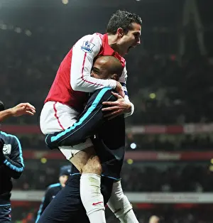 Arsenal's Van Persie and Henry Celebrate Goals in FA Cup Win over Aston Villa