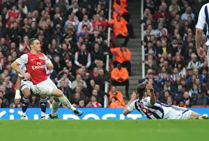 Arsenal V West Bromwich Albion 2011-12 Prints: Arsenal's Vermaelen Scores Second Goal Against West Brom in 2011-12 Premier League