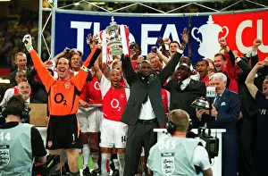 Arsenal's Victorious FA Cup Final: Vieira and Seaman Lift the Trophy over Southampton (1:0), The Millennium Stadium, Cardiff, 2003