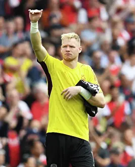 Arsenal's Victory: Aaron Ramsdale Celebrates with Fans vs. Nottingham Forest (2023-24)