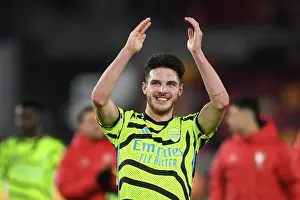 Brentford V Arsenal 2023-24 Prints: Arsenal's Victory at Brentford: Declan Rice Celebrates with Fans (2023-24)