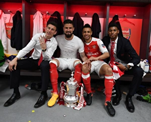 Arsenal's Victory Celebration: Koscielny, Coquelin, Giroud, Reine-Adelaide (FA Cup Final 2017)
