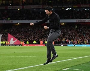 Arsenal v Liverpool 2022-23 Collection: Arsenal's Victory: Mikel Arteta Celebrates as Arsenal Defeat Liverpool in the Premier League