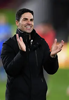 Brentford V Arsenal 2023-24 Prints: Arsenal's Victory: Mikel Arteta Celebrates at Brentford's Gtech Community Stadium (2023-24)
