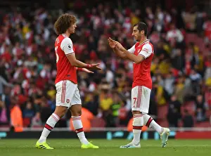Arsenal V Tottenham Hotspur 2019-20 Prints: Arsenal's Victory: Mkhitaryan and David Luiz Celebrate Against Tottenham in the Premier League