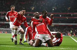 Arsenal V Hull City FA Cup Prints: Arsenal's Victory: William Gallas and Teammates Celebrate Second Goal Against Hull City in FA Cup Sixth Round