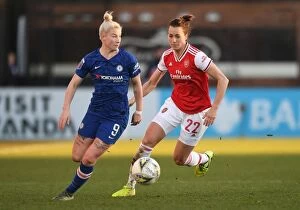 Images Dated 19th January 2020: Arsenal's Viktoria Schnaderbeck Holds Off Chelsea's Bethany England in WSL Showdown