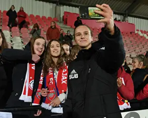 Ajax Women V Arsenal Women 2022-23 Prints: Arsenal's Vivianne Miedema Celebrates with Fans after Ajax Victory in UEFA Women's Champions League