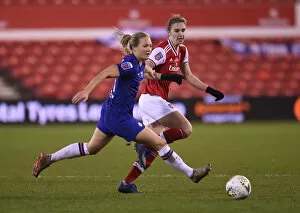 Arsenal Women v Chelsea Women - Continental Cup Final 2020 Collection: Arsenal's Vivianne Miedema Faces Off Against Chelsea's Magdalena Eriksson in FA Womens Continental