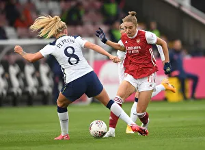 Arsenal Women V Tottenham Hotspur Women - FA Cup 2020-21 Prints: Arsenal's Vivianne Miedema Outwits Tottenham's Chloe Peplow with a Slick Nutmeg in FA Cup Clash