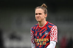 Images Dated 1st May 2022: Arsenal's Vivianne Miedema: Pre-Match Focus at Meadow Park Against Aston Villa