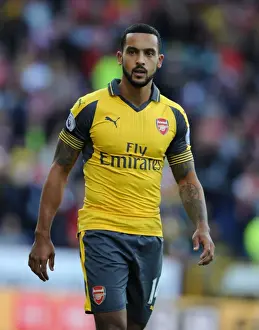 Burnley V Arsenal 2016-17 Prints: Arsenal's Walcott Faces Off Against Burnley in Premier League Showdown