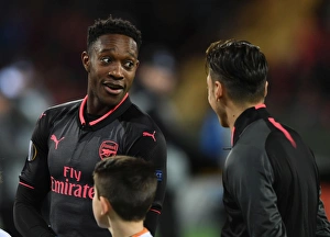 Ostersunds V Arsenal 2017-18 Prints: Arsenal's Welbeck and Ozil Engage Before Ostersunds Clash