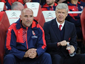 Arsenal V Liverpool 2015/16 Prints: Arsenal's Wenger and Bould: United Before the Battle against Liverpool