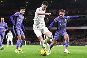 Arsenal v Liverpool FA Cup 2023-24 Collection: Arsenal's White Wave: Battle for Possession against Liverpool in FA Cup Match - No More Red