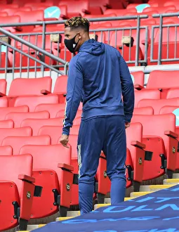 Arsenal's William Saliba at Empty FA Cup Final Against Chelsea, 2020