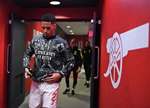 Images Dated 28th December 2023: Arsenal's William Saliba Gears Up: Arsenal FC vs West Ham United, Premier League 2023-24